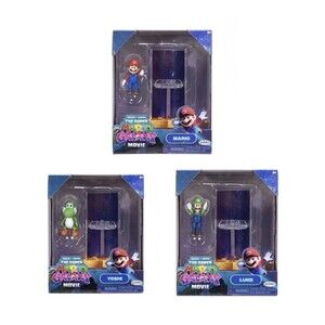 🔥Super Mario Galaxy Movie Mini Figures 3 pc Set Mario Luigi Yoshi 🔥